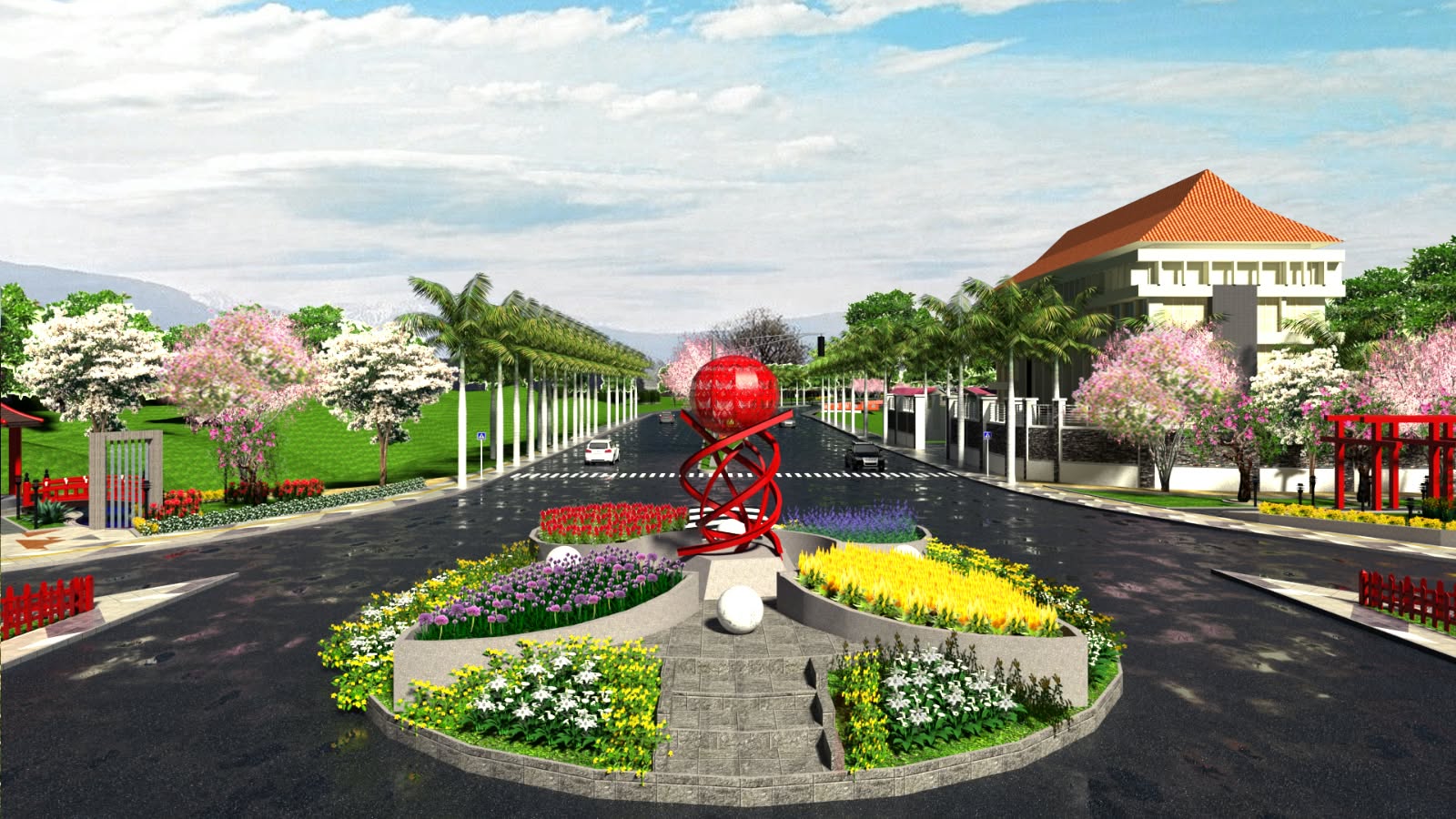 Siteplan Entry & Roundabout Plaza